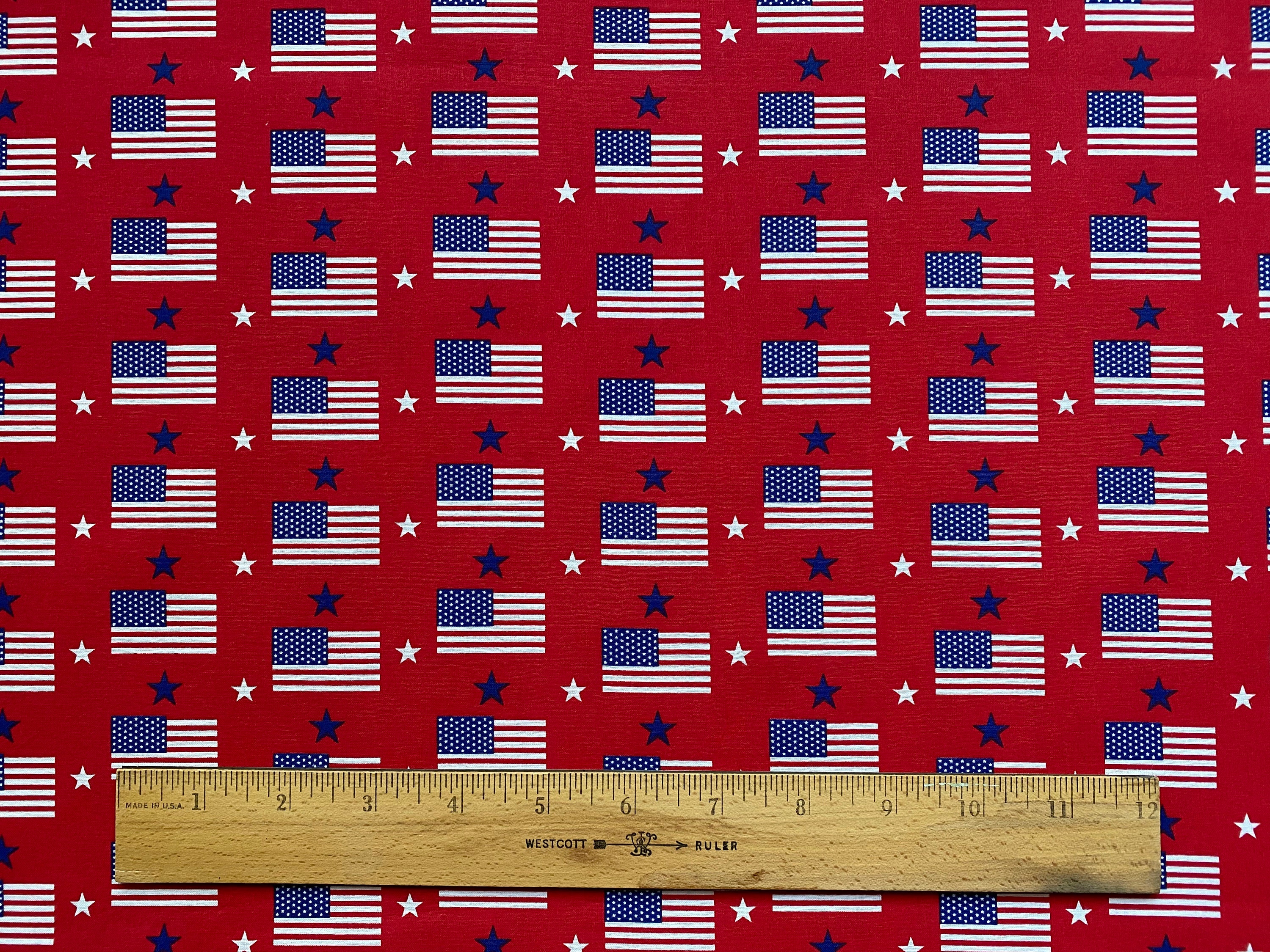 1/2 Yard Cotton Quilting Fabric Patriotic American Flags & Etsy
