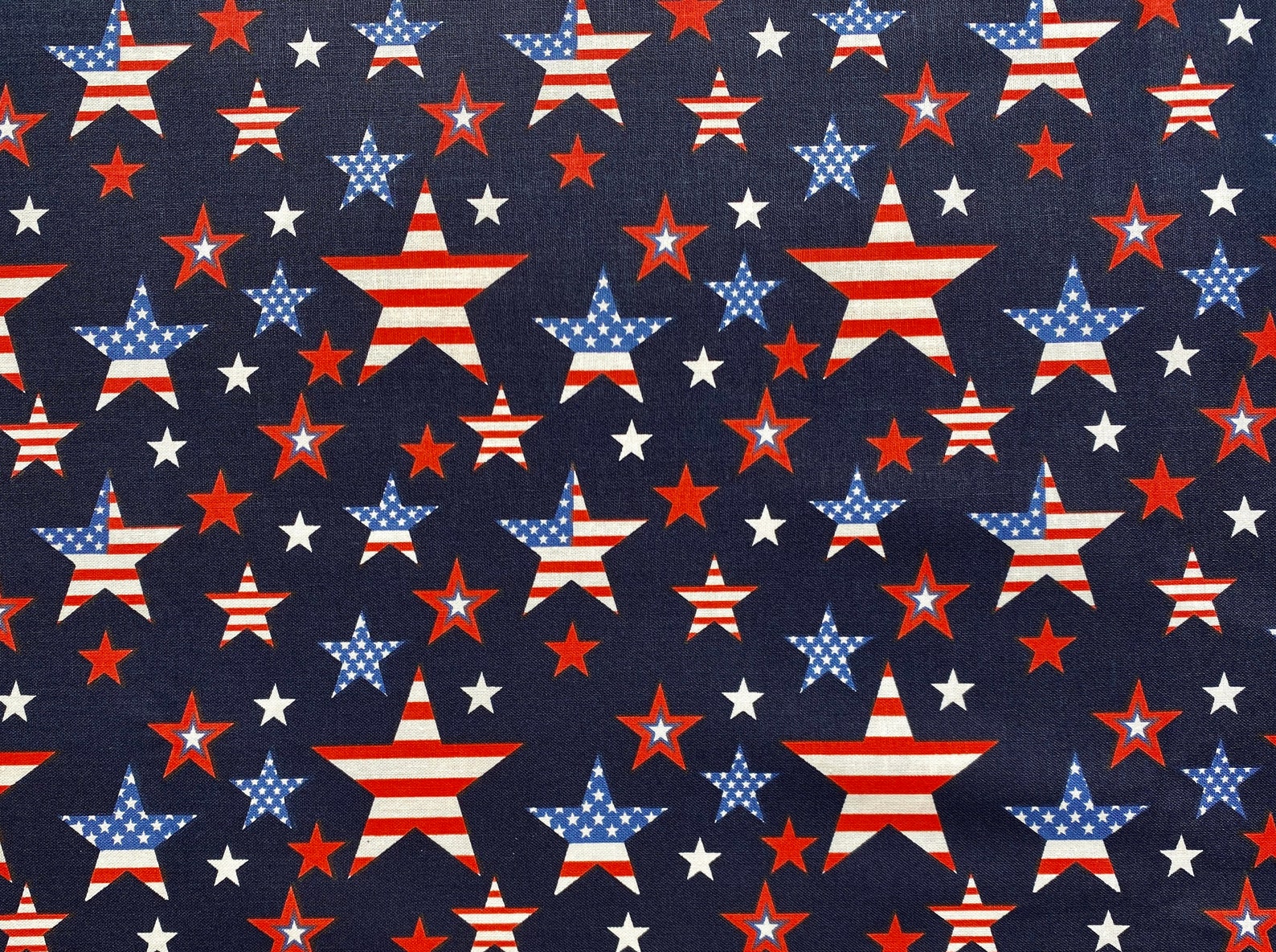 1/2 Yard Cotton Quilting Fabric Bright Patriotic Stars With Etsy