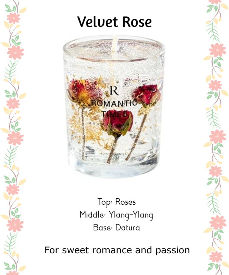 Dried Flower Fruits Gel Candles Natural Fruity Floral Etsy