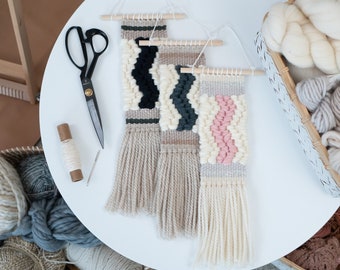 Handwoven Mini Zig Zag Tapestry | Boho Wall Hanging