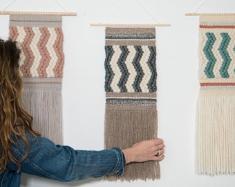 Handmade Zig Zag Woven Wall Hanging | Boho Tapestry Art
