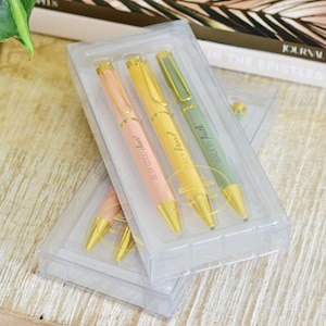 Christian Pen Set | Inspirational Pens | Pens For Bible Study | Gifts For Christian Women | My Daily Bread | Be of Good Cheer |Walk By Faith