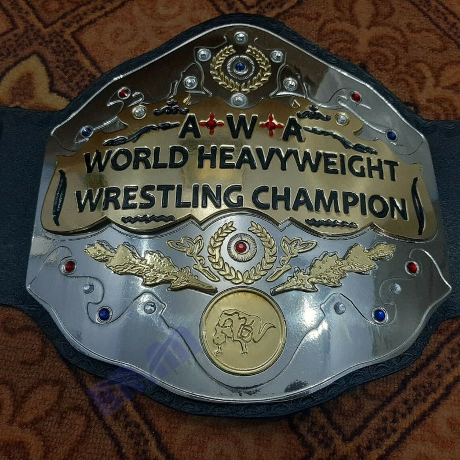Awa World Heavyweight Wrestling Championship Replica Belt Etsy