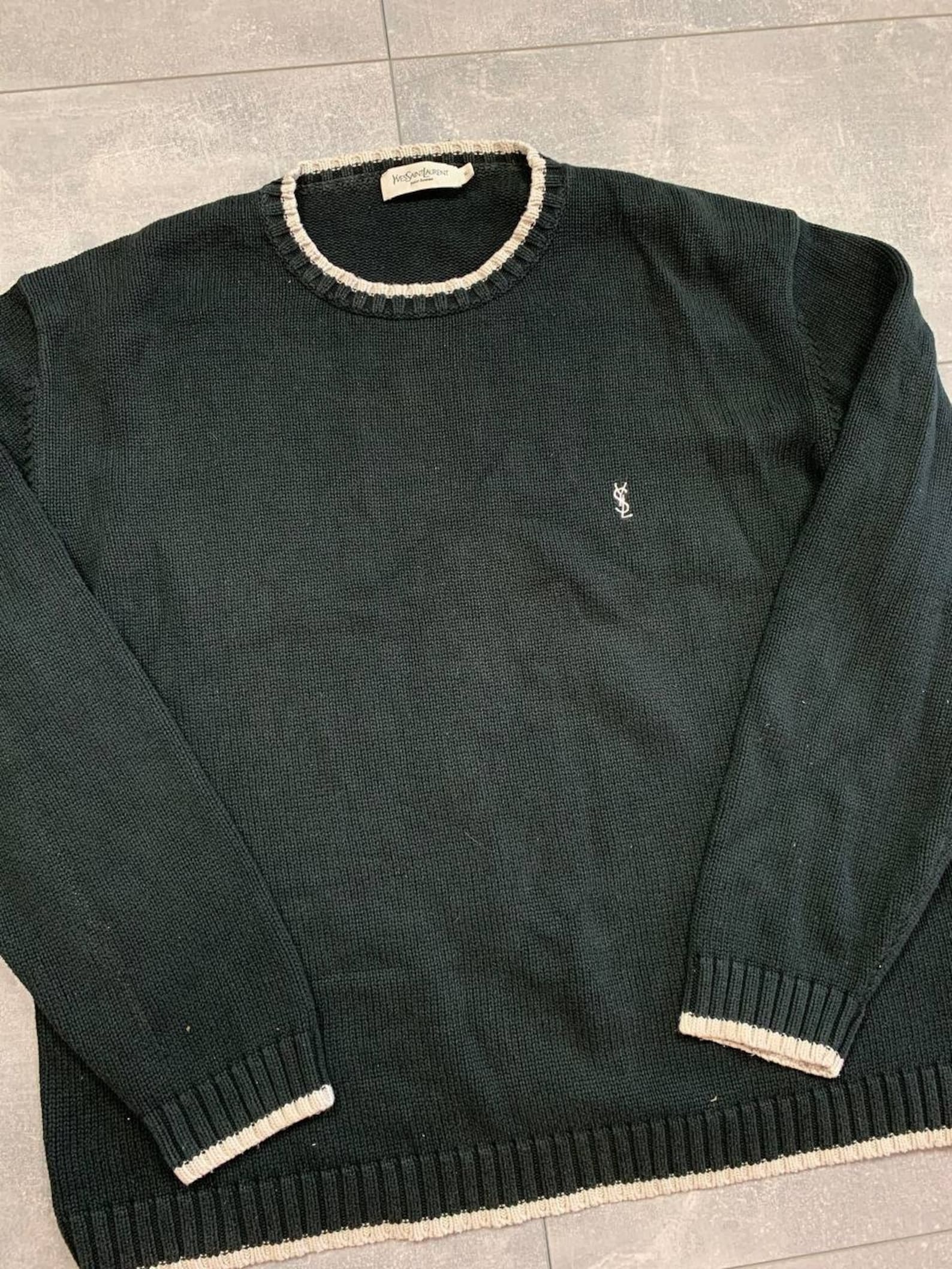 Yves saint Laurent ysl crewneck vintage sweater rare vntg 90s | Etsy