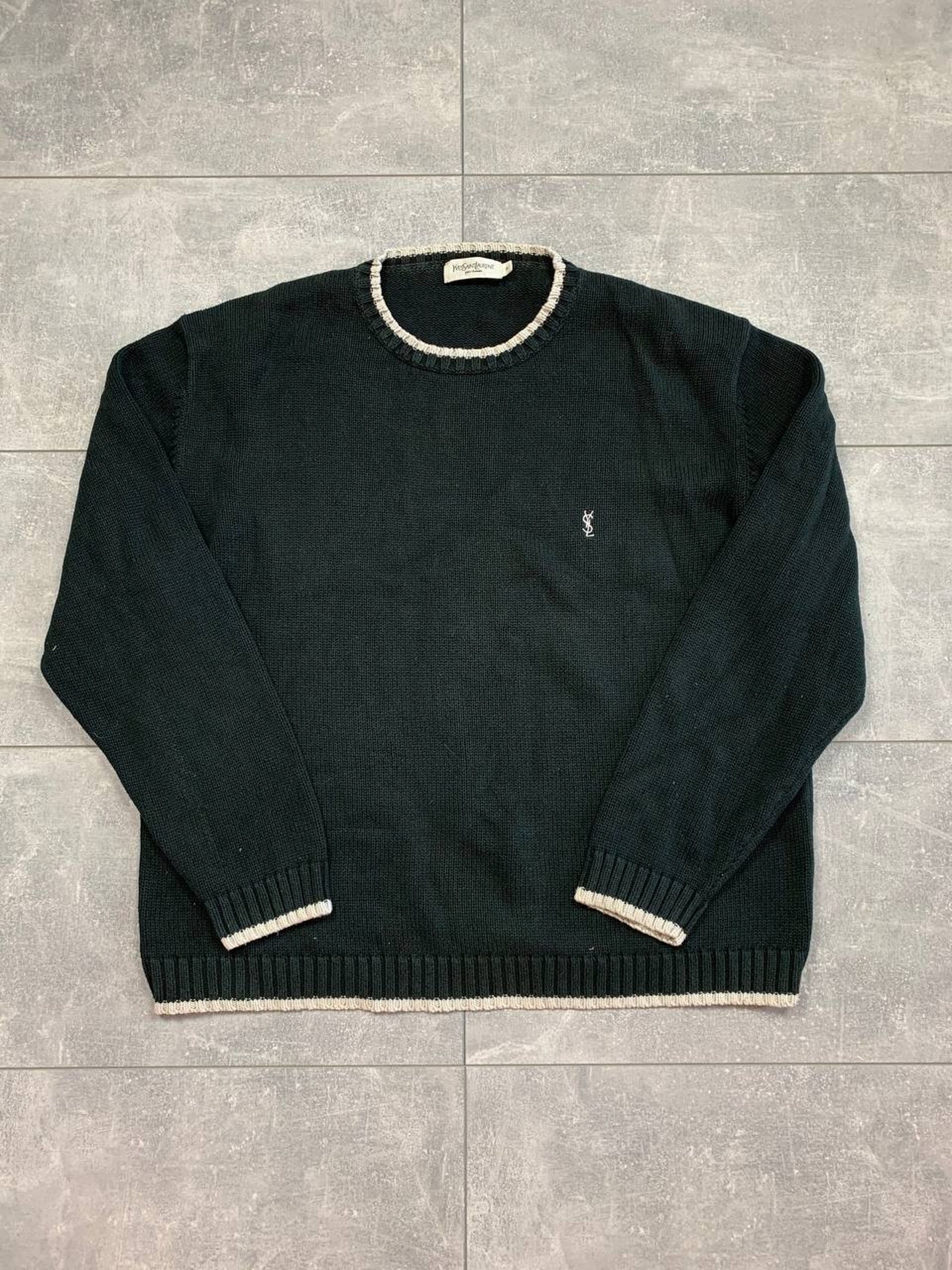 Yves saint Laurent ysl crewneck vintage sweater rare vntg 90s | Etsy