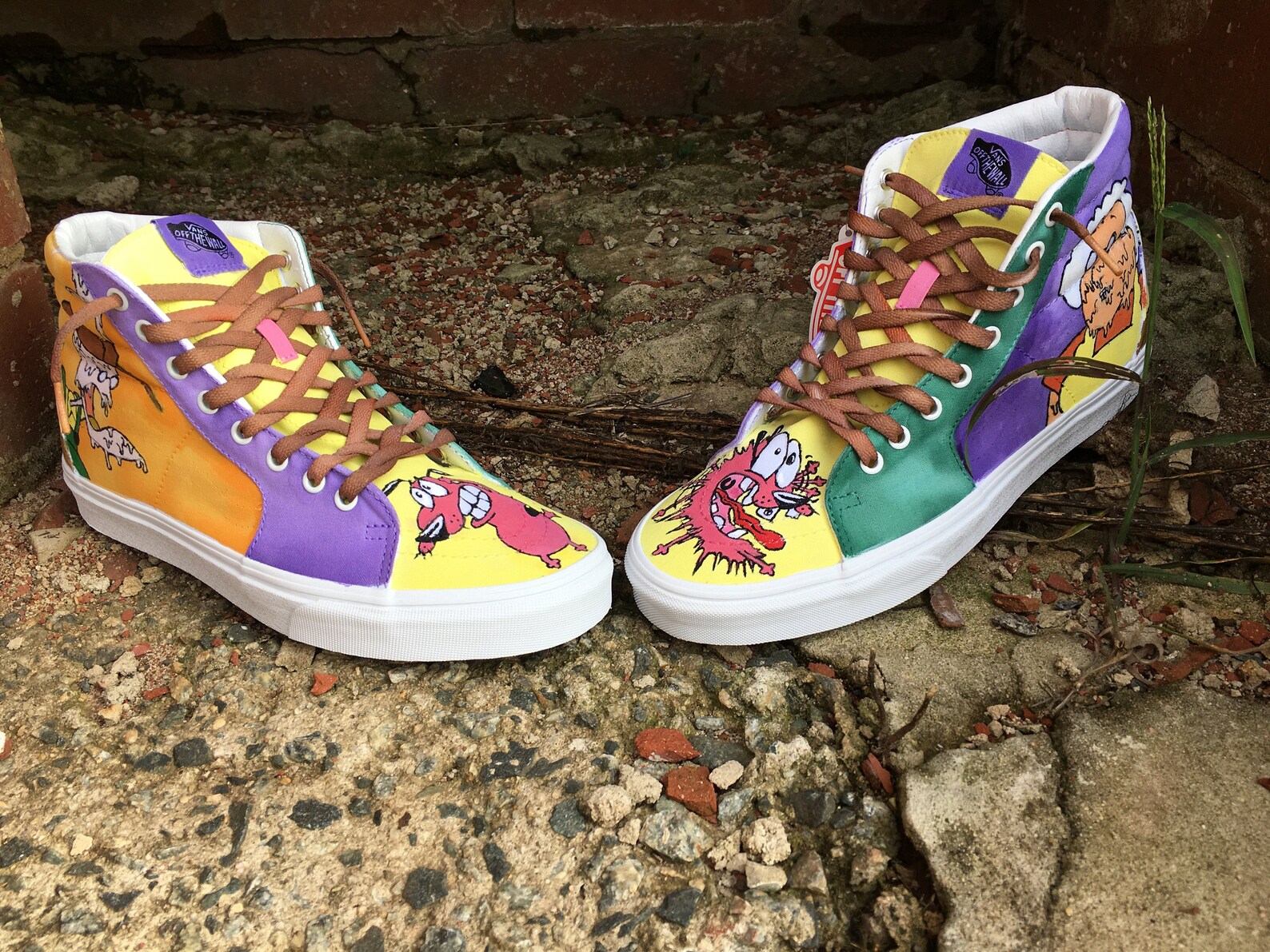 Courage The Cowardly Dog Custom Vans Etsy