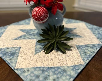 Christmas Large Blue Star Table Topper