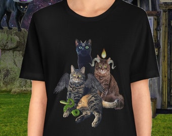 Black Magic Cat Unholy Trinity Unisex Jersey Short Sleeve Tee