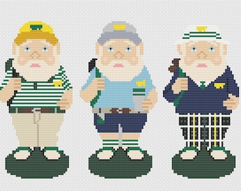 Masters Tournament Inspired Gnomes Needlepoint Cross Stitch Chart