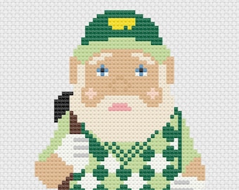 2016 Argyle Sweater Gnome Handpainted Needlepoint Canvas | Masters Tournament Inspired