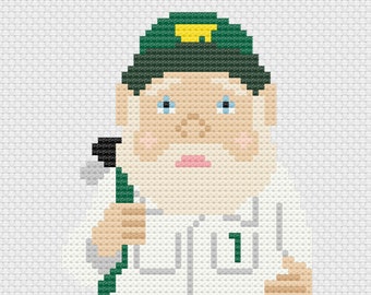 2018 Caddie Gnome Handpainted Needlepoint Canvas | Masters Tournament Inspired