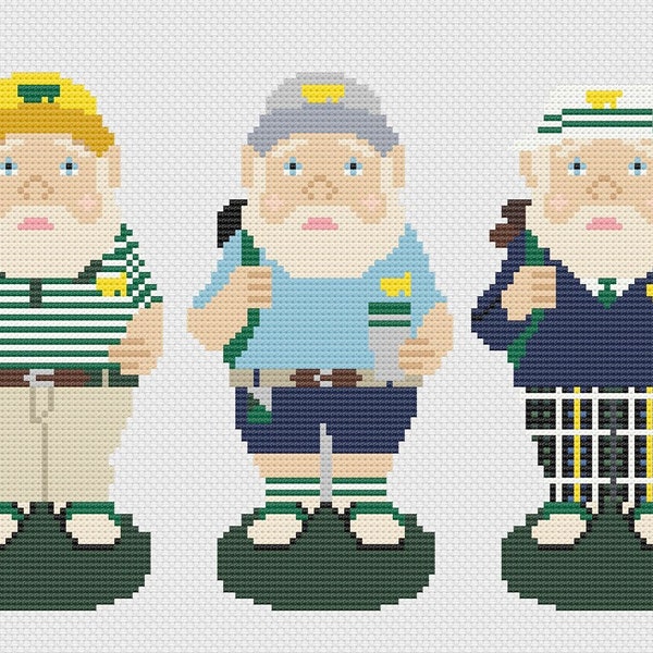 Masters Tournament Gnome Needlepoint/Cross Stitch Chart - Perfect Design for Golf Lovers