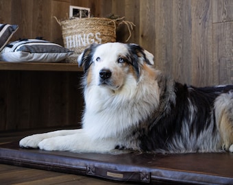 ORTHOPEDIC DOG BED, Leather Pet Bed, Luxurious Dog Bed, Large Dog Mattress, Soft Reversible Waterproof All Season Foam Filling Dog Bed