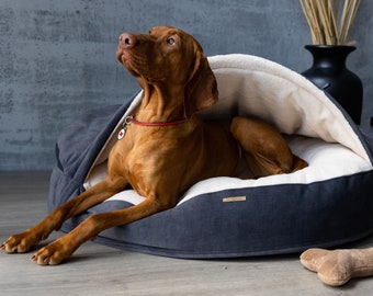 GREY DOG BED, Dog House, Velor Dog Bed, Cotton Dog Bed, Large Dog Bed, Washable Dog Bed, Dog Bed, Pet Bed, Dog House Indoor, Dog Gift