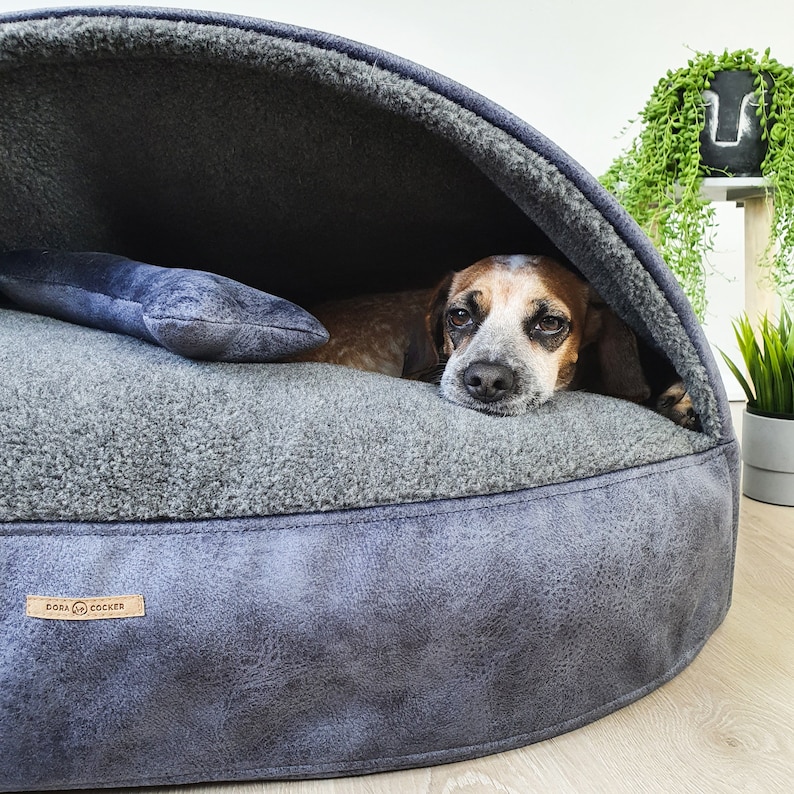 MERINO WOOL DOG Bed, Dog Cave Bed, Washable Dog Bed, Natural Wool Dog Bed, Special Anti Allergenic Green Soft & Warm Dogs Cave Bed image 1