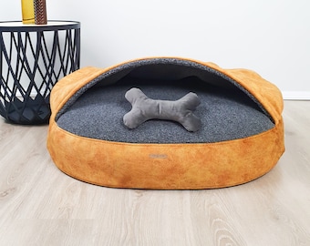 MERINO WOOL DOG Bed, Dog Cave Bed, Washable Dog Bed, Natural Wool
