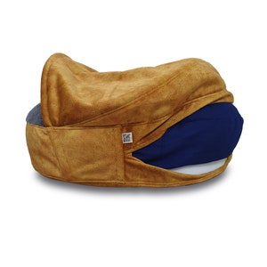 Cama para perros de lana MERINO, cama cueva para perros, cama para perros lavable, cama para perros de lana natural, cama cueva para perros suave y cálida de color amarillo antialérgico especial imagen 4