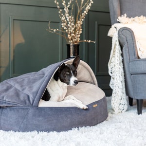 GREY DOG BED, Dog House, Velor Dog Bed, Cotton Dog Bed, Large Dog Bed, Washable Dog Bed, Dog Bed, Pet Bed, Dog House Indoor, Dog Gift
