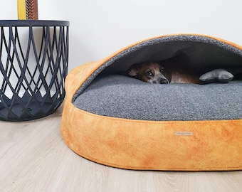 MERINO WOOL DOG Bed, Dog Cave Bed, Washable Dog Bed, Natural Wool