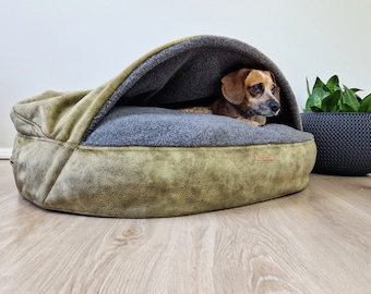 MERINO WOOL DOG Bed, Dog Cave Bed, Washable Dog Bed, Natural Wool Dog Bed, Special Anti Allergenic Green Soft & Warm Dogs Cave Bed