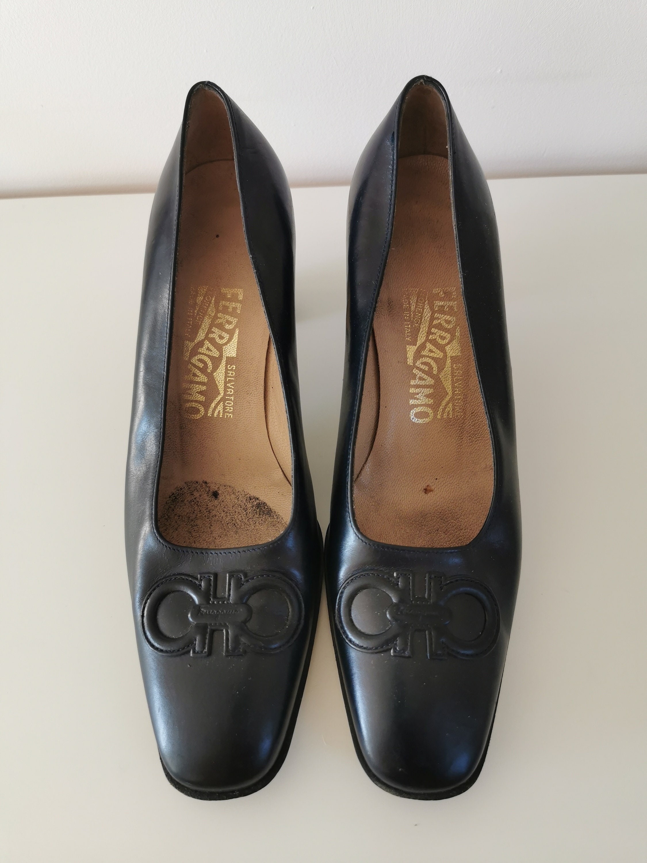 Vintage Ferragamo Court Shoes Size 7.5 B Regular | Etsy