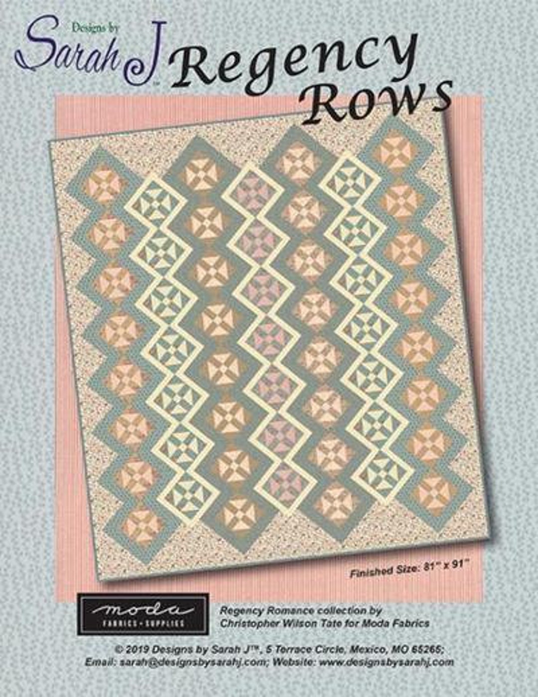 PRINTED - Moda Regency Rows Quilt Pattern (81 X 91) - Etsy