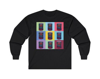 Unique Long Sleeve Unisex Tee for Music Producers, Beat Makers, DJs, Artists and Culture Jammers: Parody of Live/Sliced Beats/Pop Art Unisex