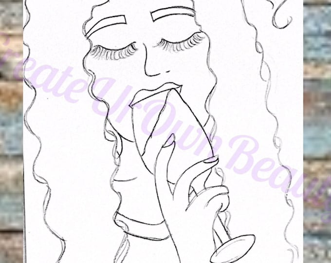 Featured listing image: Pre Drawn Wine Canvas Kit: Sip and Paint Party Supplies