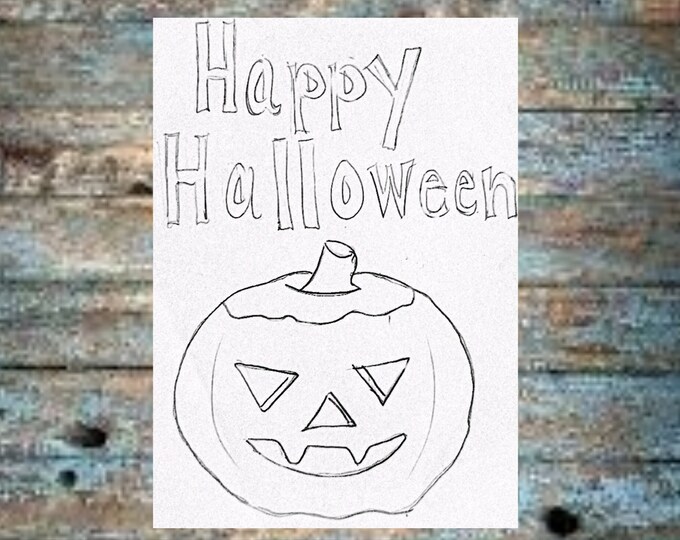 Featured listing image: Halloween Sip and Paint, Pre Drawn Canvas, Paint and Sip Canvas, Halloween Paint Kit, Halloween Bulk, Halloween Classroom Crafts