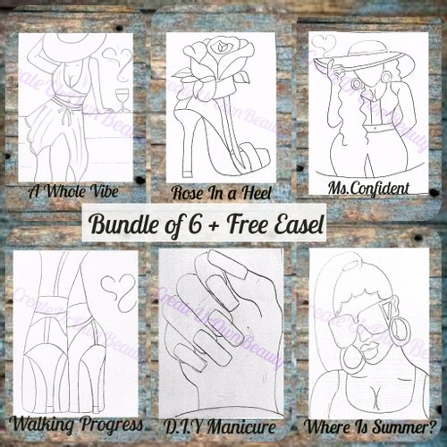 Visual Arts Kits & How To 11x14 Black Girl Magic PreDrawn Canvas Paint
