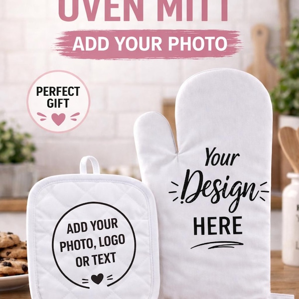 Custom sublimatie ovenwantenset: gepersonaliseerd keukendecor