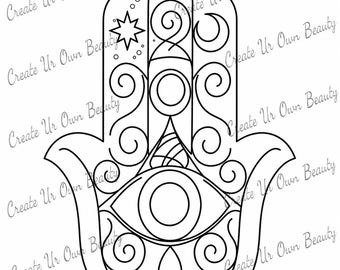Hamsa, Power, Protection, Yoga,Pre Drawn Paint & Sip Kit