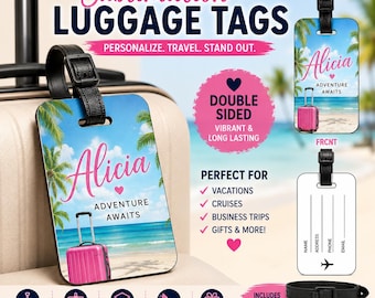 Custom Luggage Tags, Double Sided Sublimation Luggage Tags | Custom MDF Suitcase Tag | Personalized Travel Bag Tag