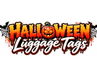 Halloween, Custom Luggage Tags, Double Sided Sublimation Luggage Tag, Personalized Travel Bag Tag