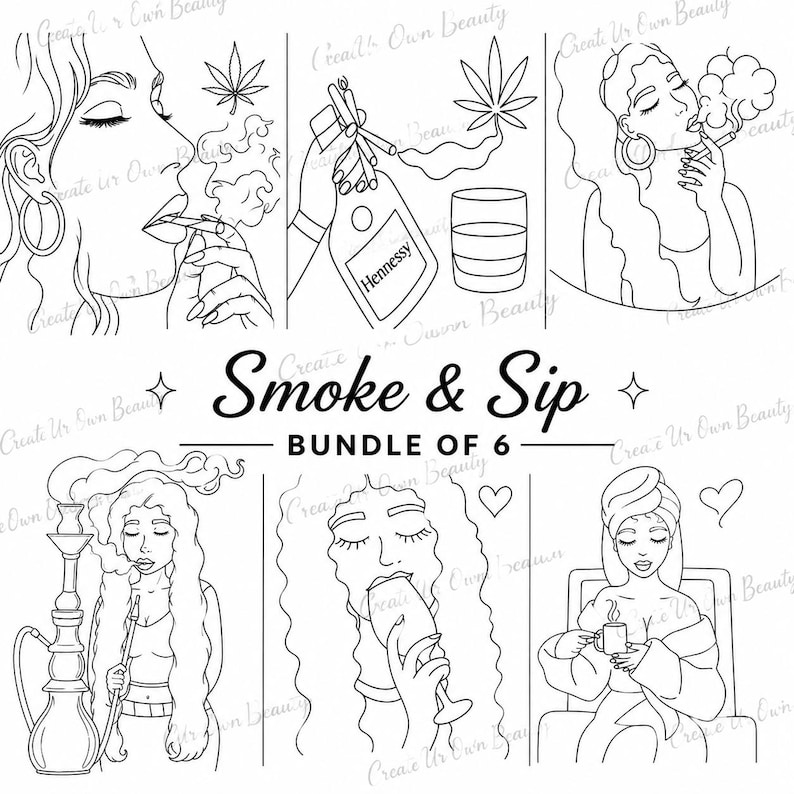 Paint & Sip Kit for Adults(6 Pack) | Girls Night Activity | DIY Paint Party Kit | Date Night Idea | Pre Drawn Canvas Kit | Beginner Friendly image 1