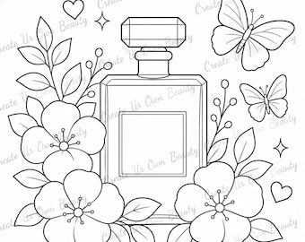 Sip and Paint Party, Perfume Bottle, Pre Drawn Paint & Sip Kit