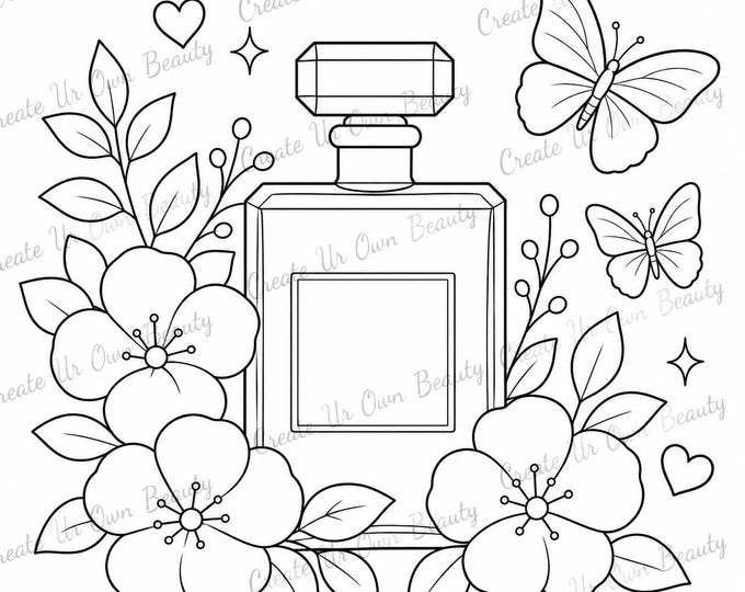 Featured listing image: Sip and Paint Party, Perfume Bottle, Pre Drawn Paint & Sip Kit