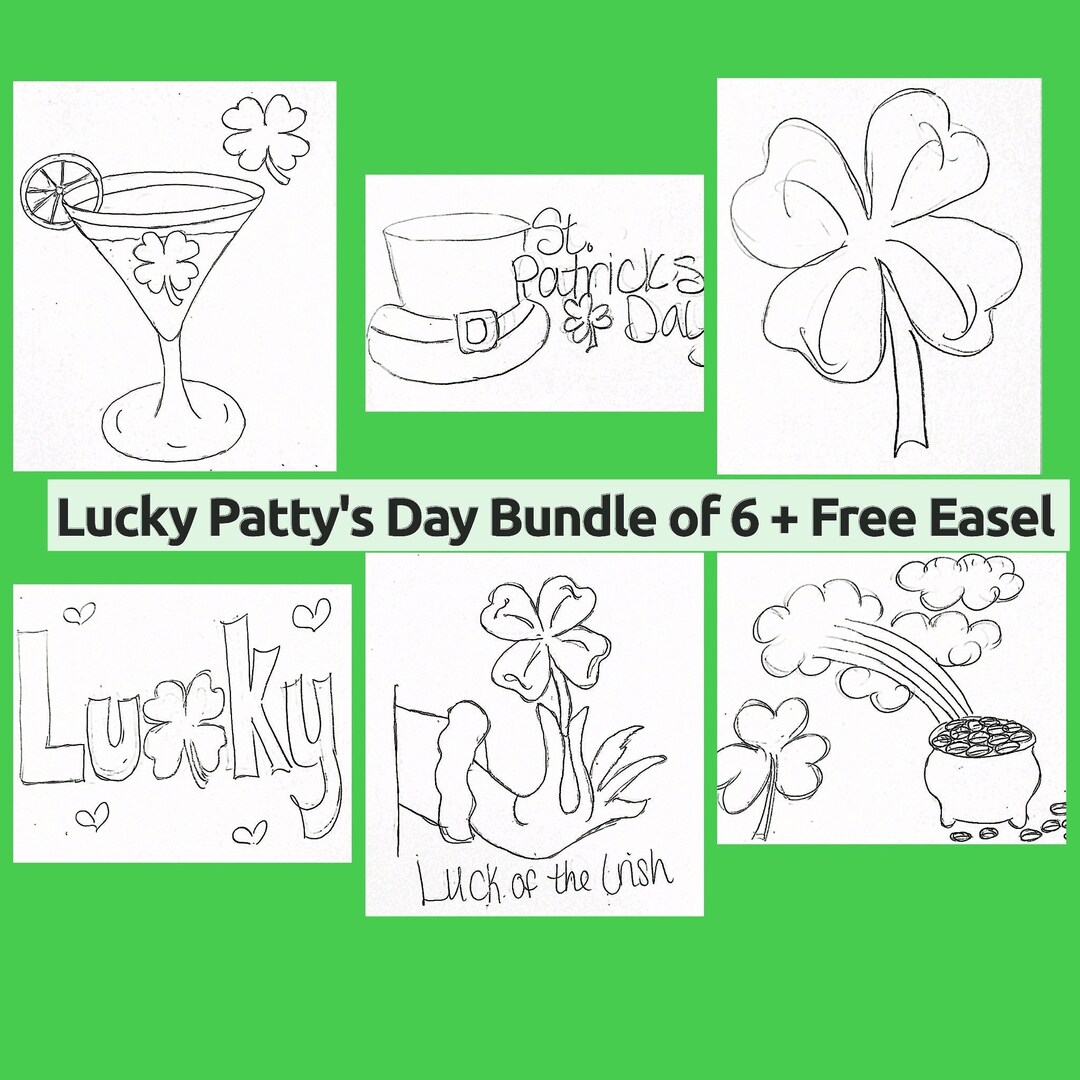St Patrick's Day Paint and Sip, 4 Leaf Clover, Sip and Paint Kit, Paint ...
