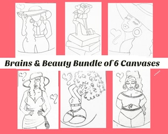 Pre Sketched Sip and Paint Canvas Kit for Painting