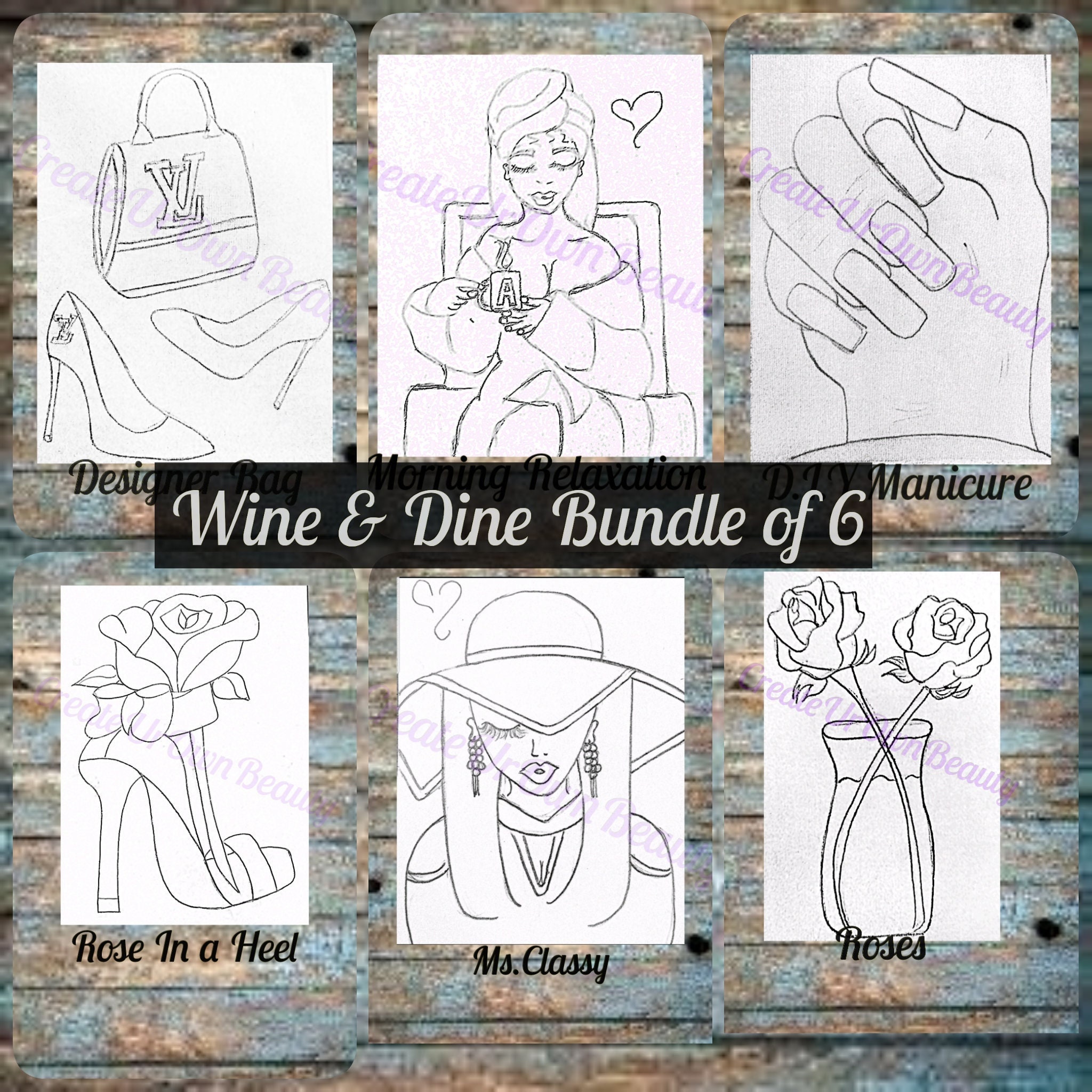 2 PACK Canvas Painting Kit Bundle, Pre Drawn Stretched Canvas Kit, Adult  Sip and Paint Party Favor