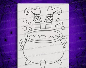 Halloween Craft Kit, Pre Drawn Canvas, Halloween Bulk, Good Witch, Paint and Sip, Halloween Paint Kit, Craft Kits for Kids
