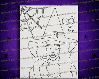 Pre Drawn Canvas for Painting, Paint Party, Couples Paint Kit, Adult Canvas, Halloween, Paint by Numbers, Smoke and Paint, Bulk Canvas
