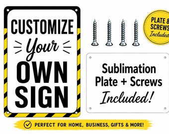 Sublimation Aluminum Metal Sign Blank, Sublimation, Customized Signs, 8x10