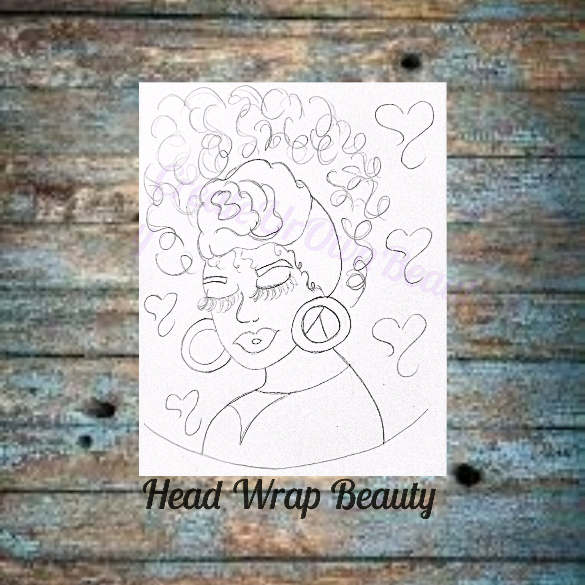 Outlined Canvas / Predrawn Canvas / Sip and Paint / Outlined Etsy