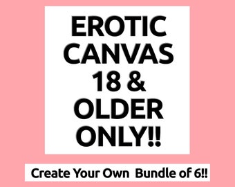 Erotic Paint and Sip Kit: Adult Canvas Party, 6-Piece DIY Set
