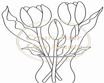 Tulips Pre Drawn Canvas Kit: DIY Paint Party for Adults