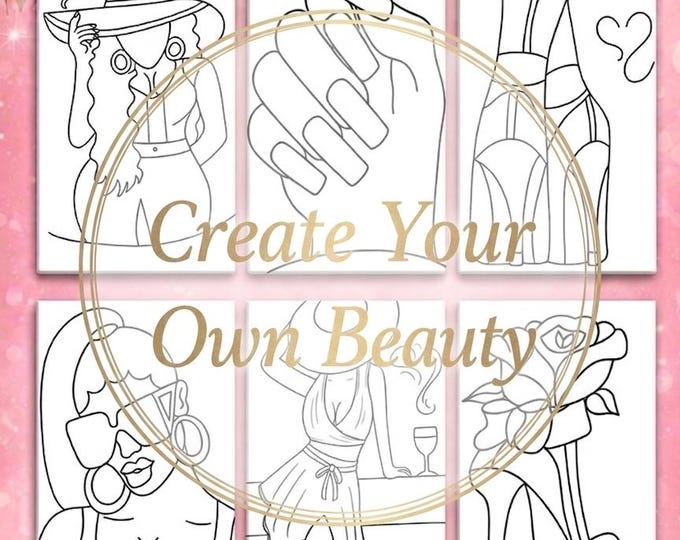 Featured listing image: Paint & Sip Kit for Adults(6 Pack) | Girls Night Activity | DIY Paint Party Kit | Date Night Idea | Pre Drawn Canvas Kit | Beginner Friendly