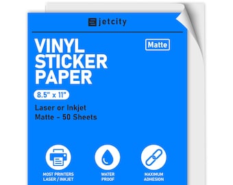 8.5 x 11 Matte Self Adhesive Sticker Paper, Inkjet and Laser Printable, Matte Label Paper, Regular Sticker Sheets, Printable Sticker Paper