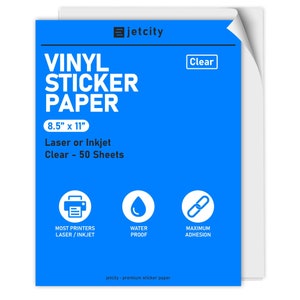 Crystal Clear Printable Vinyl, Inkjet Printable Vinyl, Laser Printable Vinyl,  Printable Adhesive Vinyl, Printable Craft Vinyl, Sticker Paper 