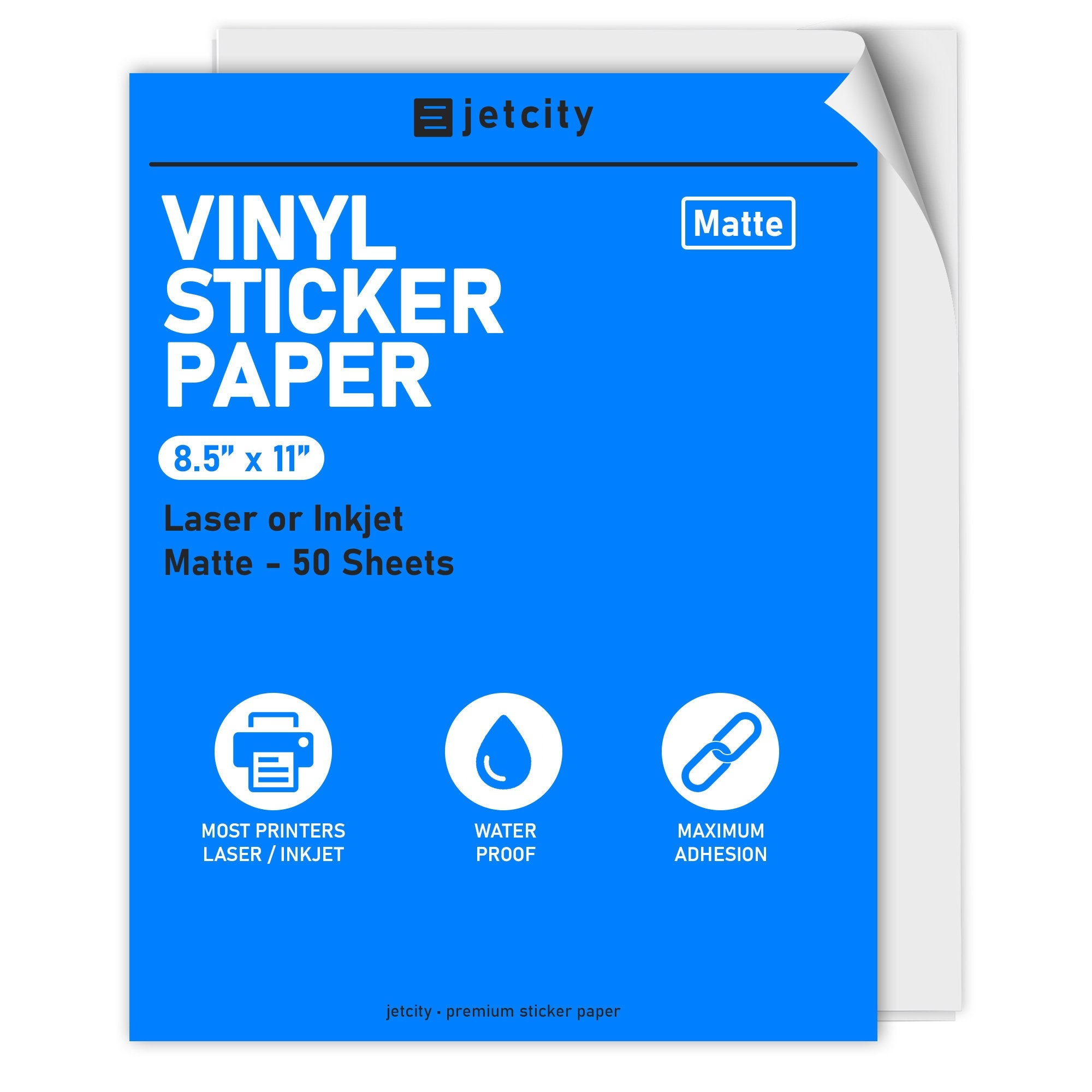 5 Sheets of INKJET PRINTABLE ADHESIVE Vinyl, Printable Vinyl 8 1/2 X 11  Sheets, Printable Inkjet Cricket Candy Brand, Matte Inkjet Vinyl 